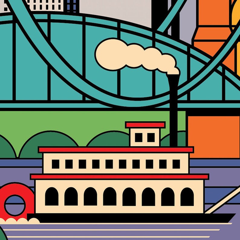 Cincinnati Poster Cincinnati Wall Art Cincinnati Art Print Etsy