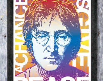 Signed John Lennon Art Print, Icons of Music Series - Etsy