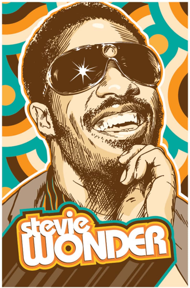 Stevie Wonder, Stevie Wonder poster, Stevie Wonder wall art, Stevie Wonder art print, Stevie Wonder art, Wall decor, Gift, Home decor image 1