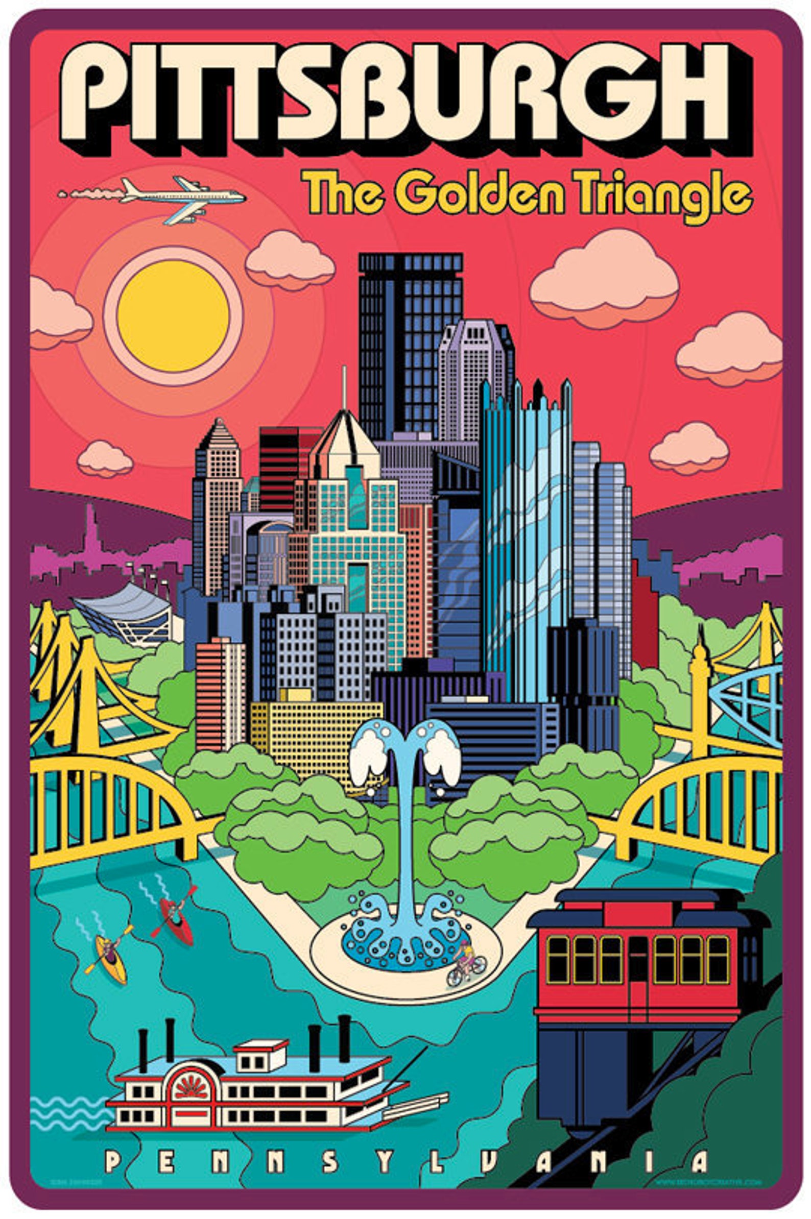 Pittsburgh Poster Pittsburgh Wall Art Pittsburgh Art Print Etsy
