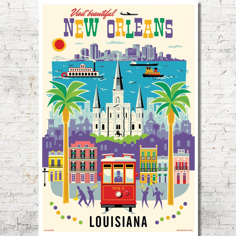 New Orleans Poster New Orleans Wall Art New Orleans Art Etsy