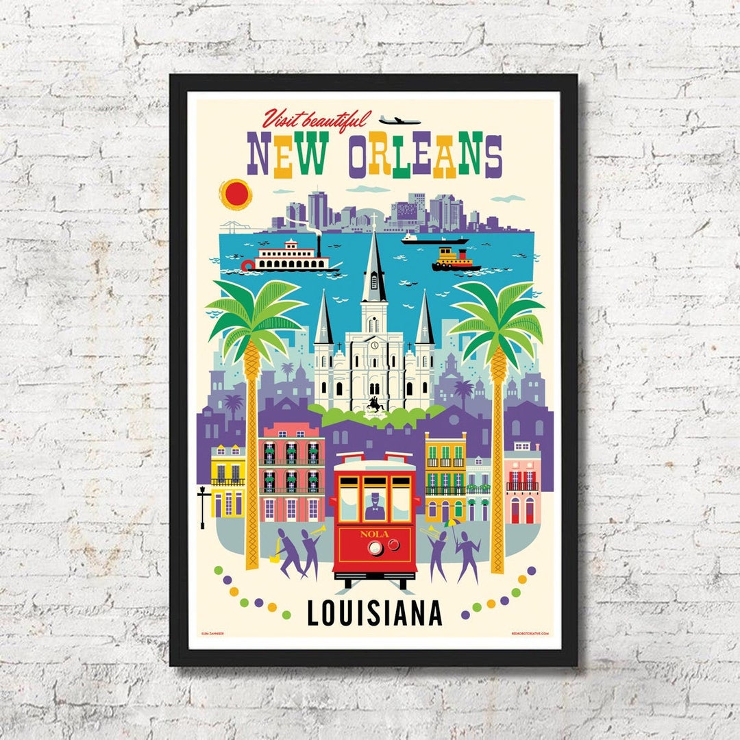 New Orleans Poster, New Orleans Wall Art, New Orleans Art Print, Poster