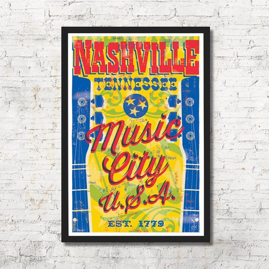 Nashville Poster Nashville Wall Art Nashville Art Print Etsy