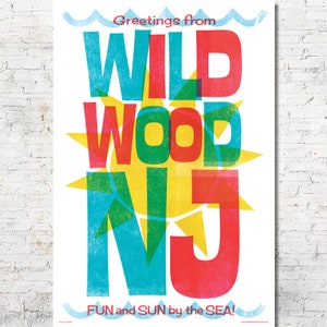 Cape May poster, Cape May wall art, Cape May print, Cape May art print, Poster, Cape May art, Wall decor, Gift, Home decor, Cape May gift, travel poster, New Jersey, Jersey Shore, Lighthouse, beach, colorful, Hatch Show Print, typography, screenprint
