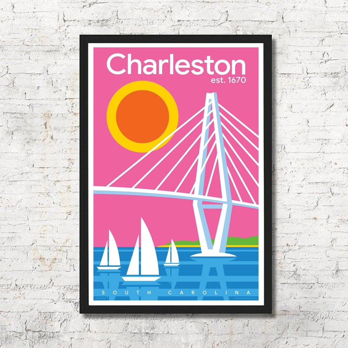 Charleston Poster Charleston Wall Art Charleston Art Print Etsy