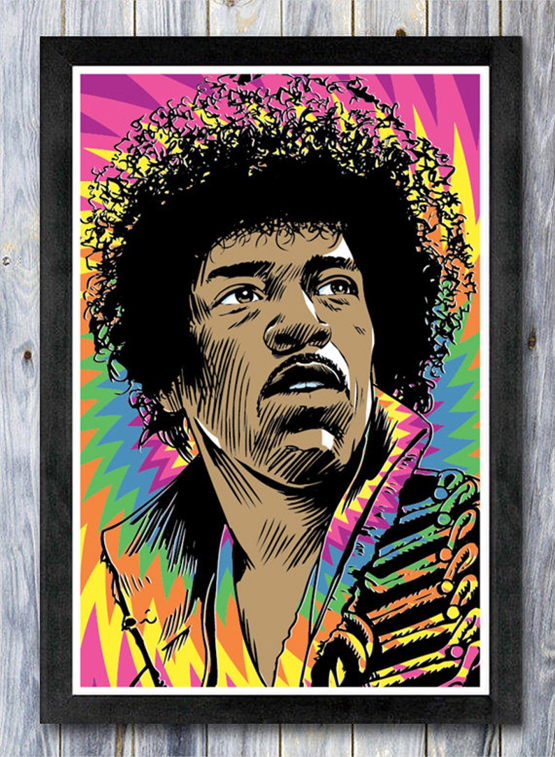 Jimi Hendrix, Jimi Hendrix poster, Jimi Hendrix wall art, Jimi Hendrix art print, Jimi Hendrix art, Wall decor, Gift, Home decor image 3