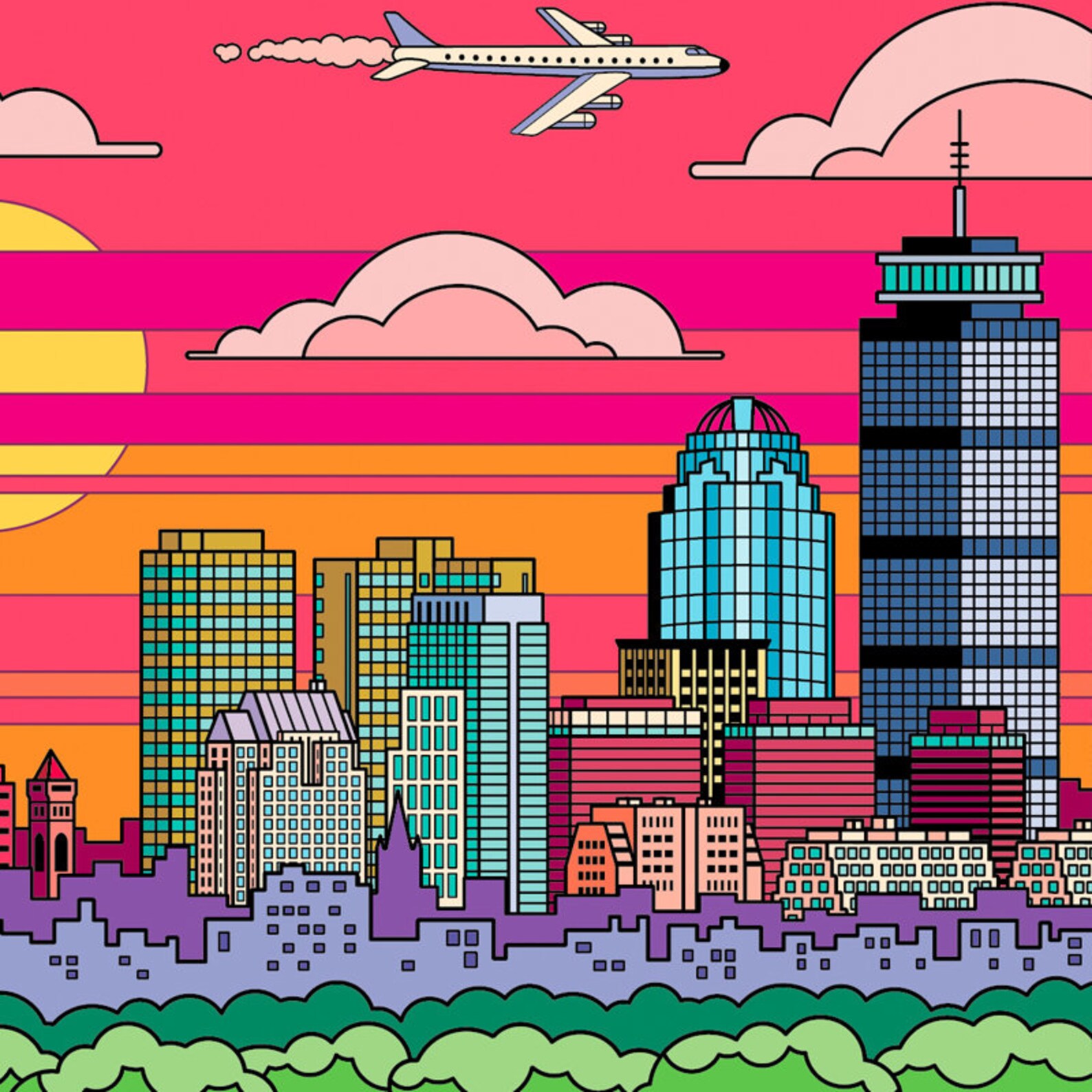 Boston Poster Boston Wall Art Boston Art Print Poster Etsy