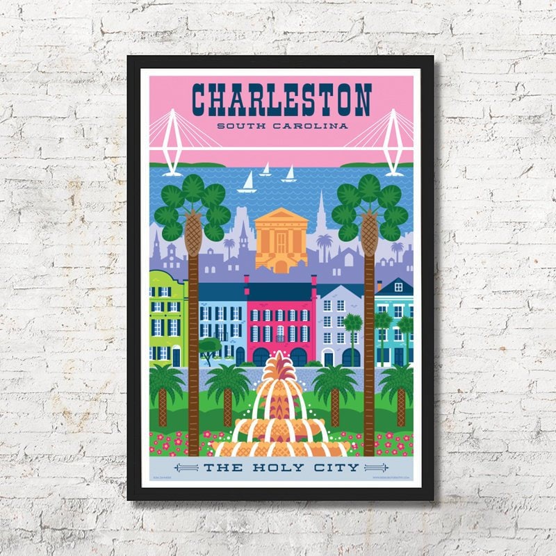 Charleston Poster Charleston Wall Art Charleston Art Print Etsy