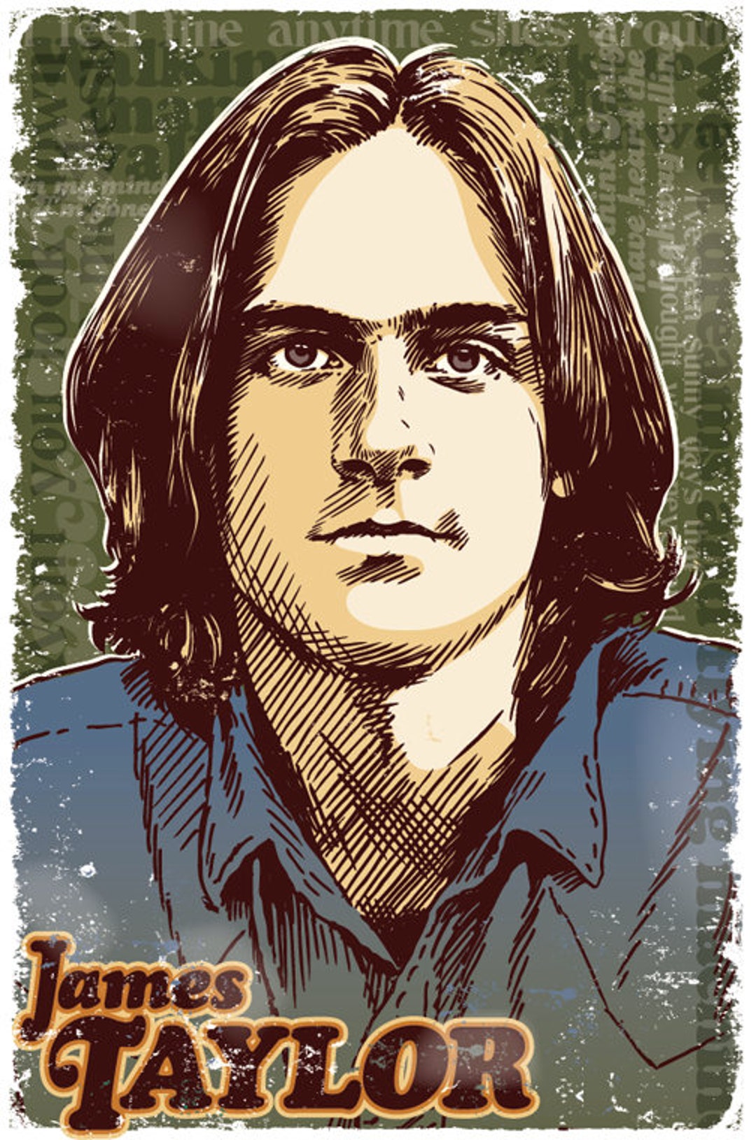 13 X 19 James Taylor, James Taylor Poster, James Taylor Wall Art, James