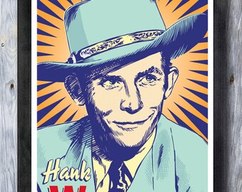 Hank Williams Art Print, Signed Music Icon Poster - Etsy