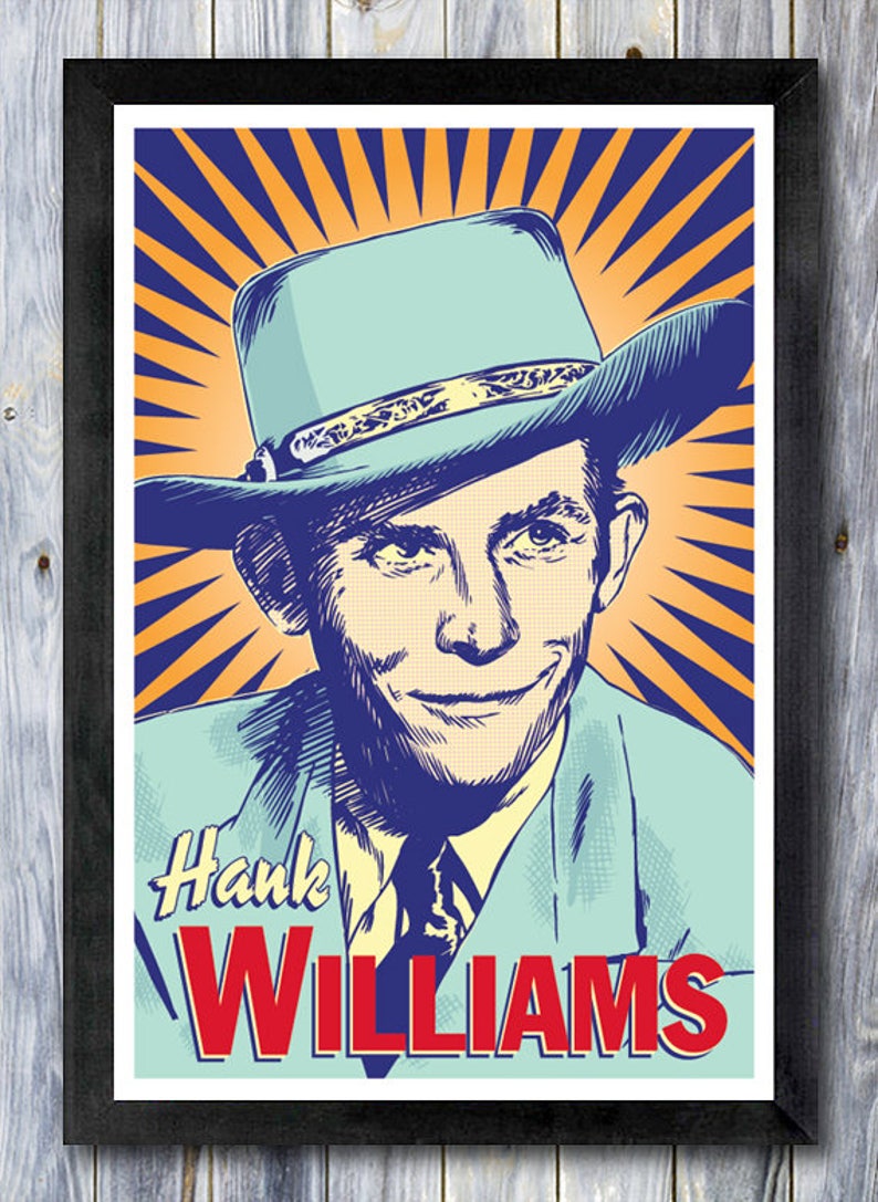 Hank Williams, Sr., Hank Williams poster, Hank Williams wall art, Hank Williams art print, Hank Williams art, Wall decor, Gift, Home decor image 3