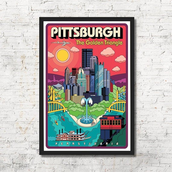 Pittsburgh Poster Pittsburgh Wall Art Pittsburgh Art Print Etsy