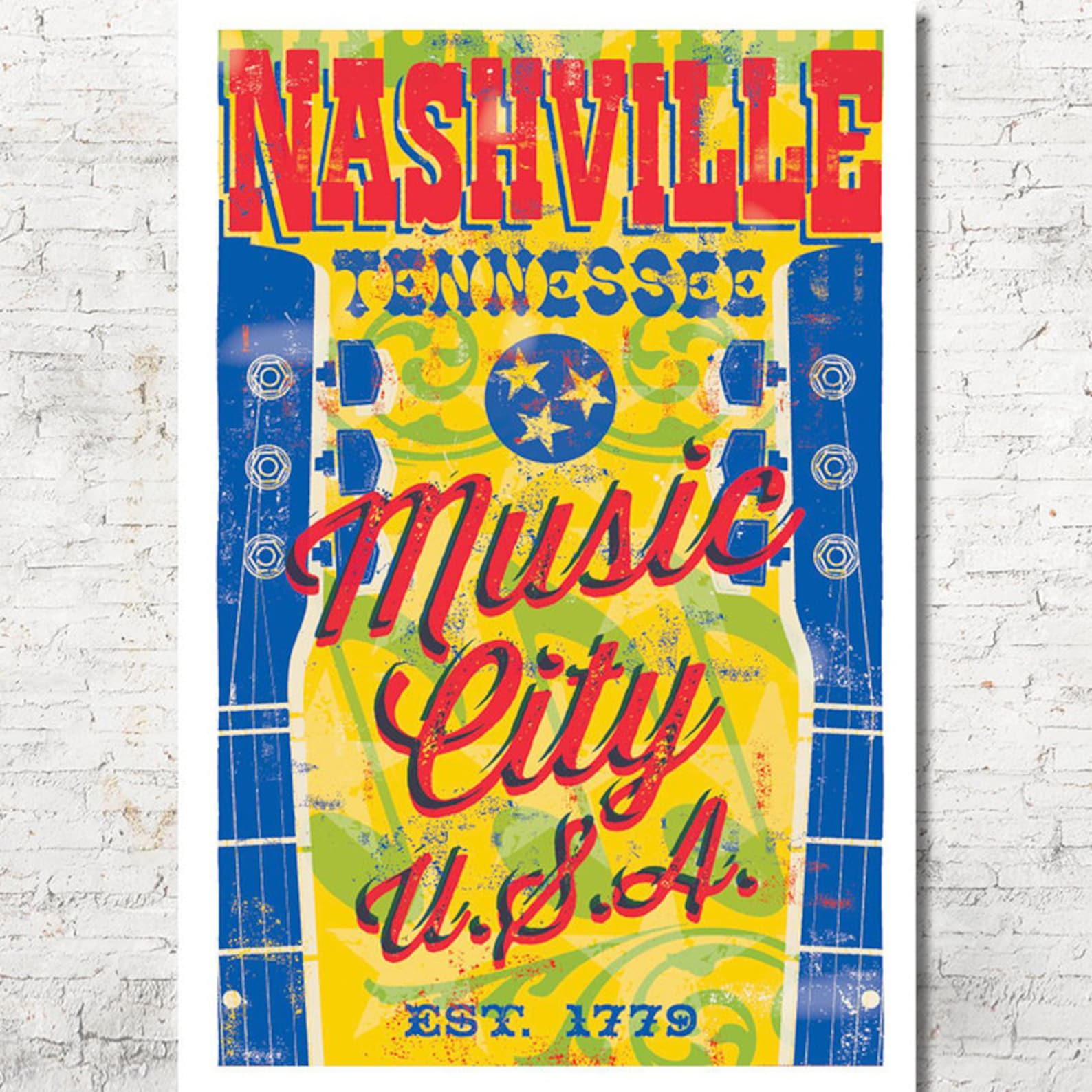 Nashville Poster Nashville Wall Art Nashville Art Print Etsy