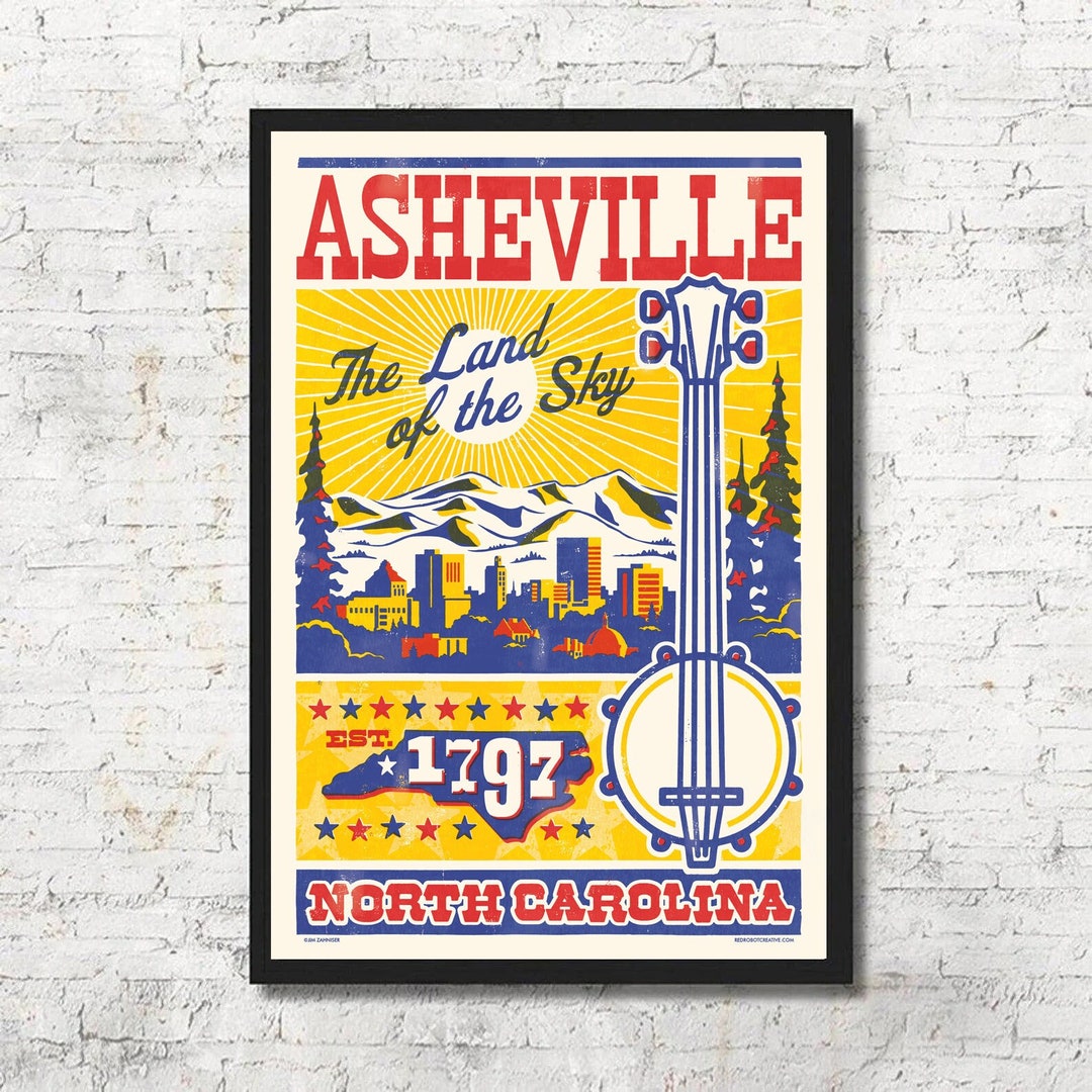 Asheville Poster Asheville Wall Art Asheville Art Print Etsy