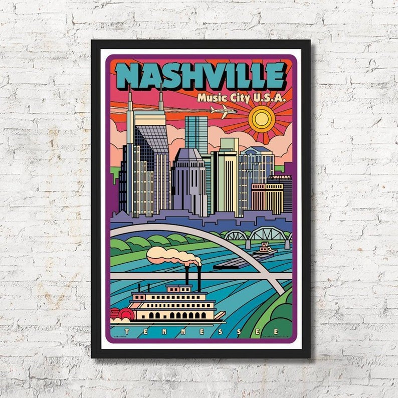 Nashville Poster Nashville Wall Art Nashville Print Etsy