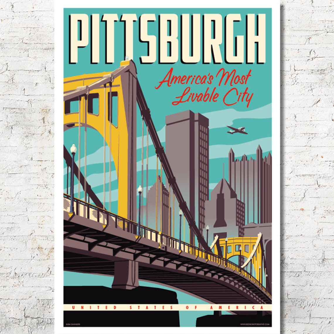Pittsburgh Poster Pittsburgh Wall Art Pittsburgh Art Print Etsy