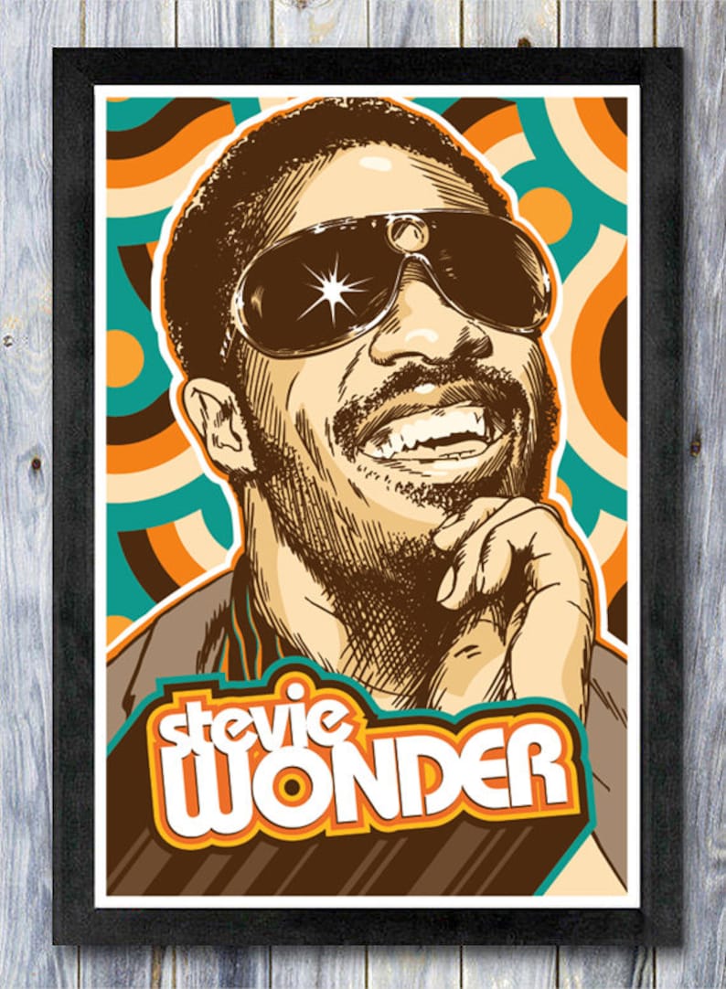 Stevie Wonder, Stevie Wonder poster, Stevie Wonder wall art, Stevie Wonder art print, Stevie Wonder art, Wall decor, Gift, Home decor image 3