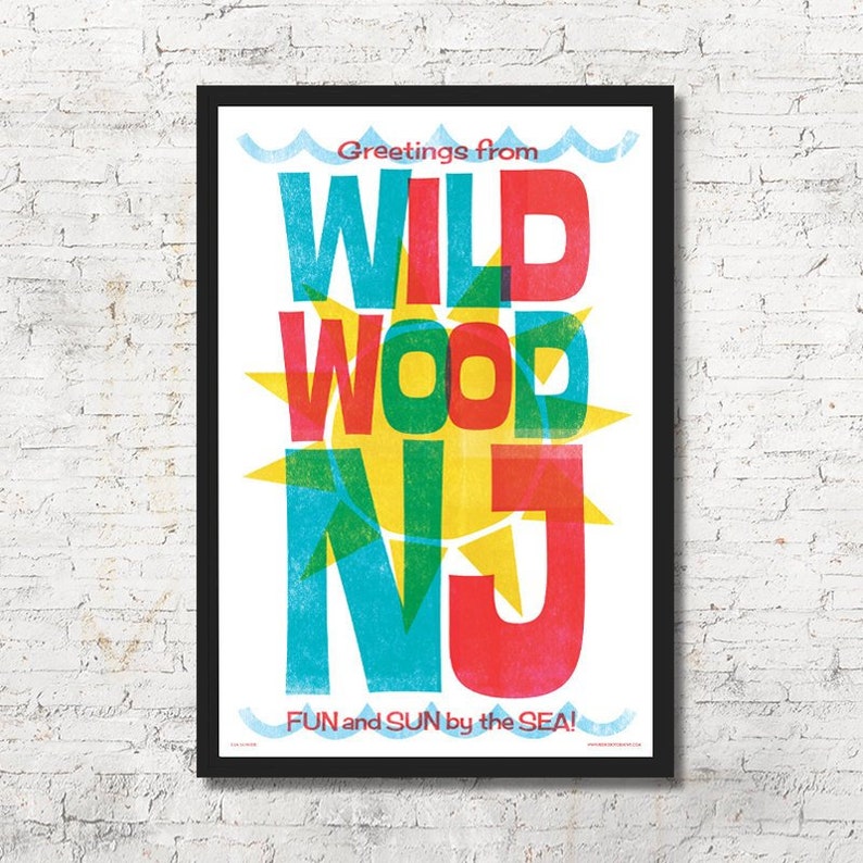 Cape May poster, Cape May wall art, Cape May print, Cape May art print, Poster, Cape May art, Wall decor, Gift, Home decor, Cape May gift, travel poster, New Jersey, Jersey Shore, Lighthouse, beach, colorful, Hatch Show Print, typography, screenprint