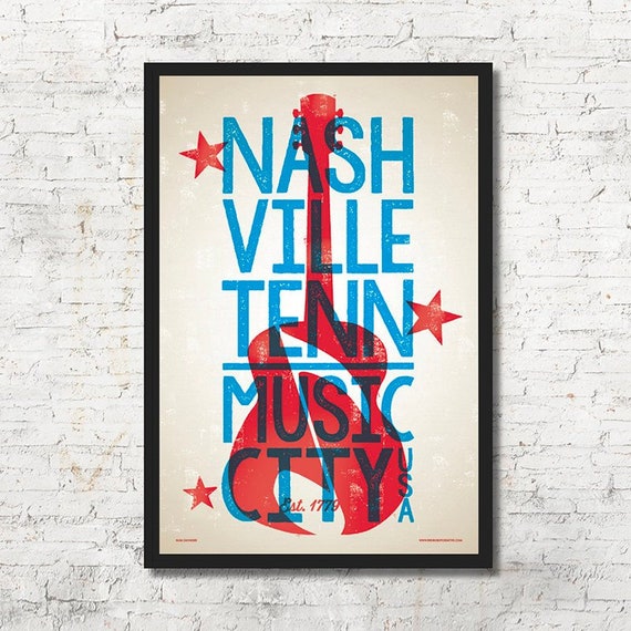Nashville Poster Nashville Wall Art Nashville Print Etsy
