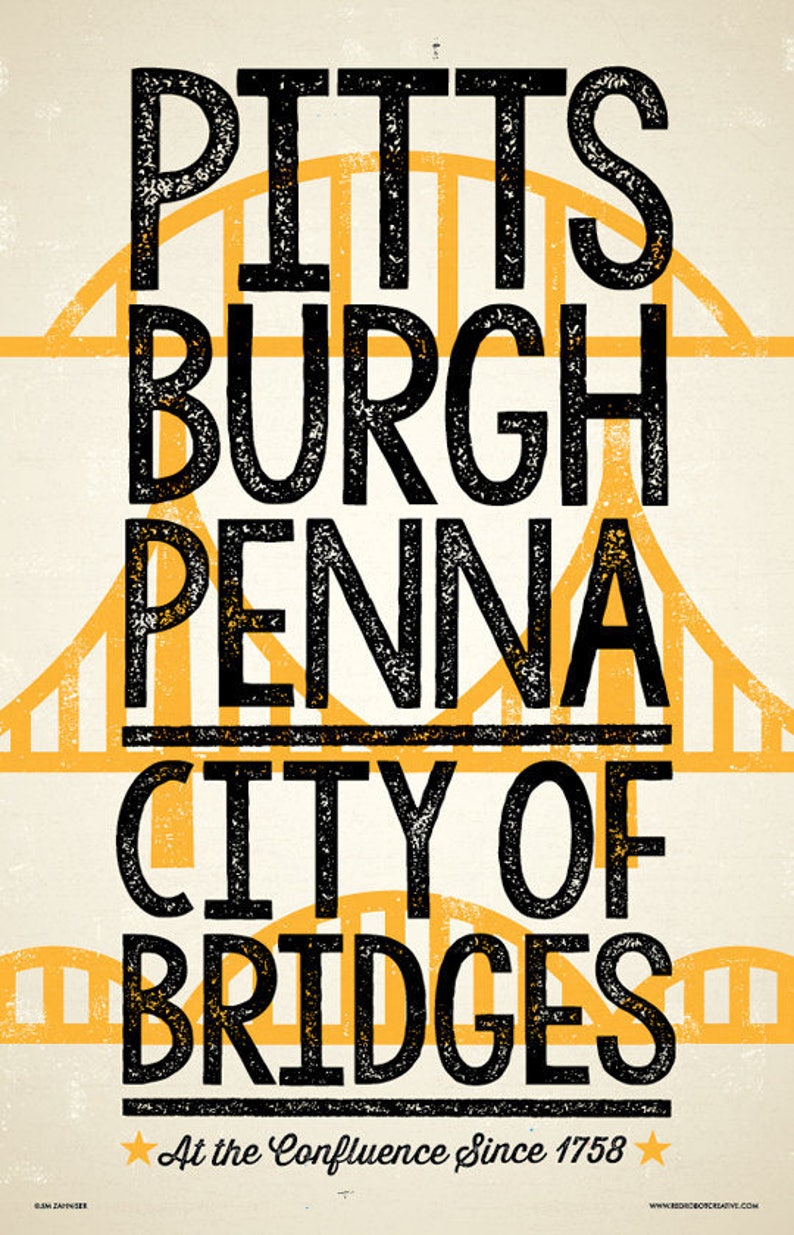 Pittsburgh Poster Pittsburgh Wall Art Pittsburgh Art Print Etsy