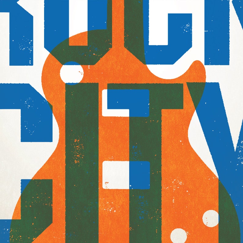 Detroit Rock City Poster, Distressed Guitar Art Print - Etsy