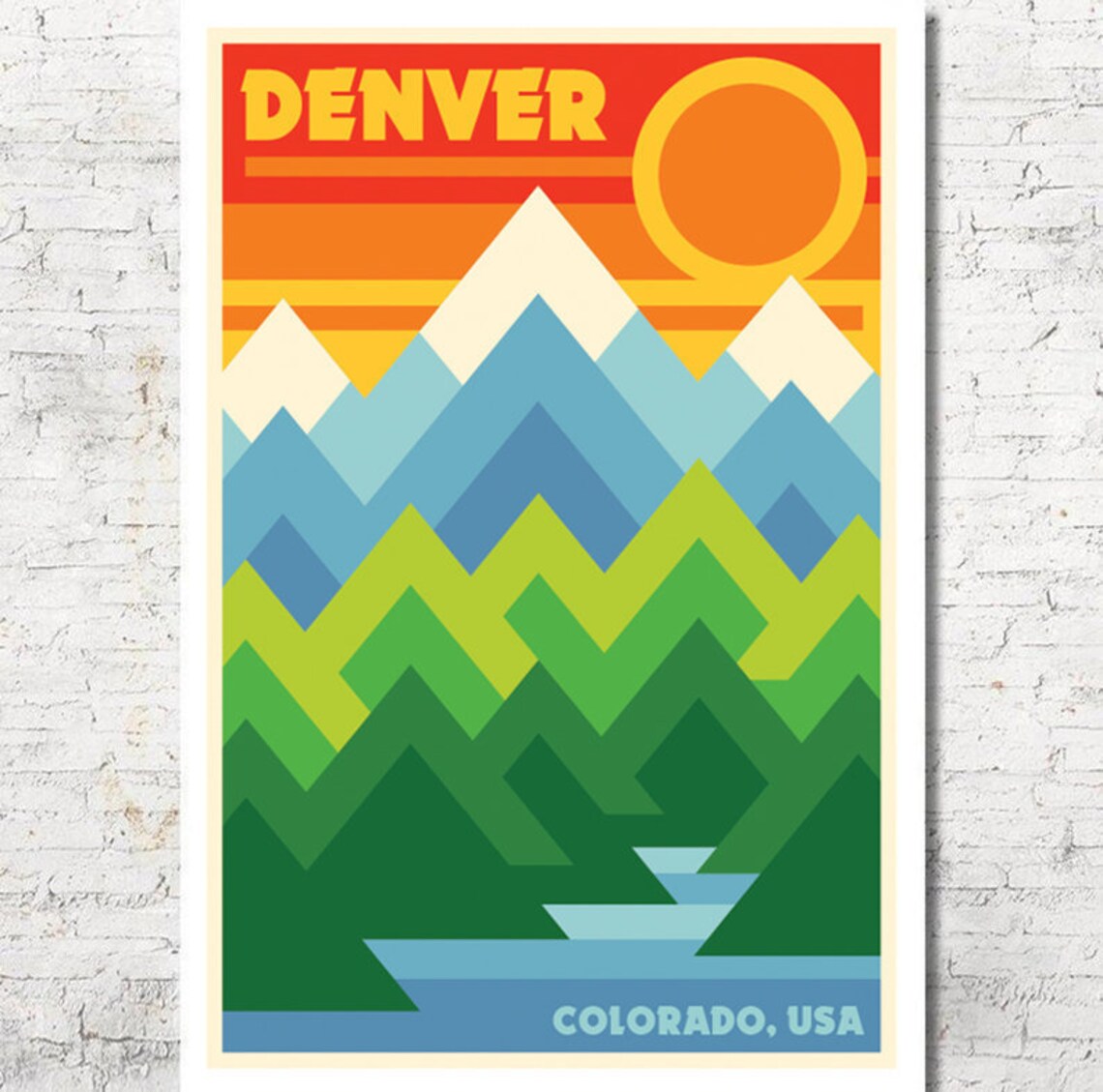 Denver Denver Poster Denver Wall Art Denver Art Print Etsy