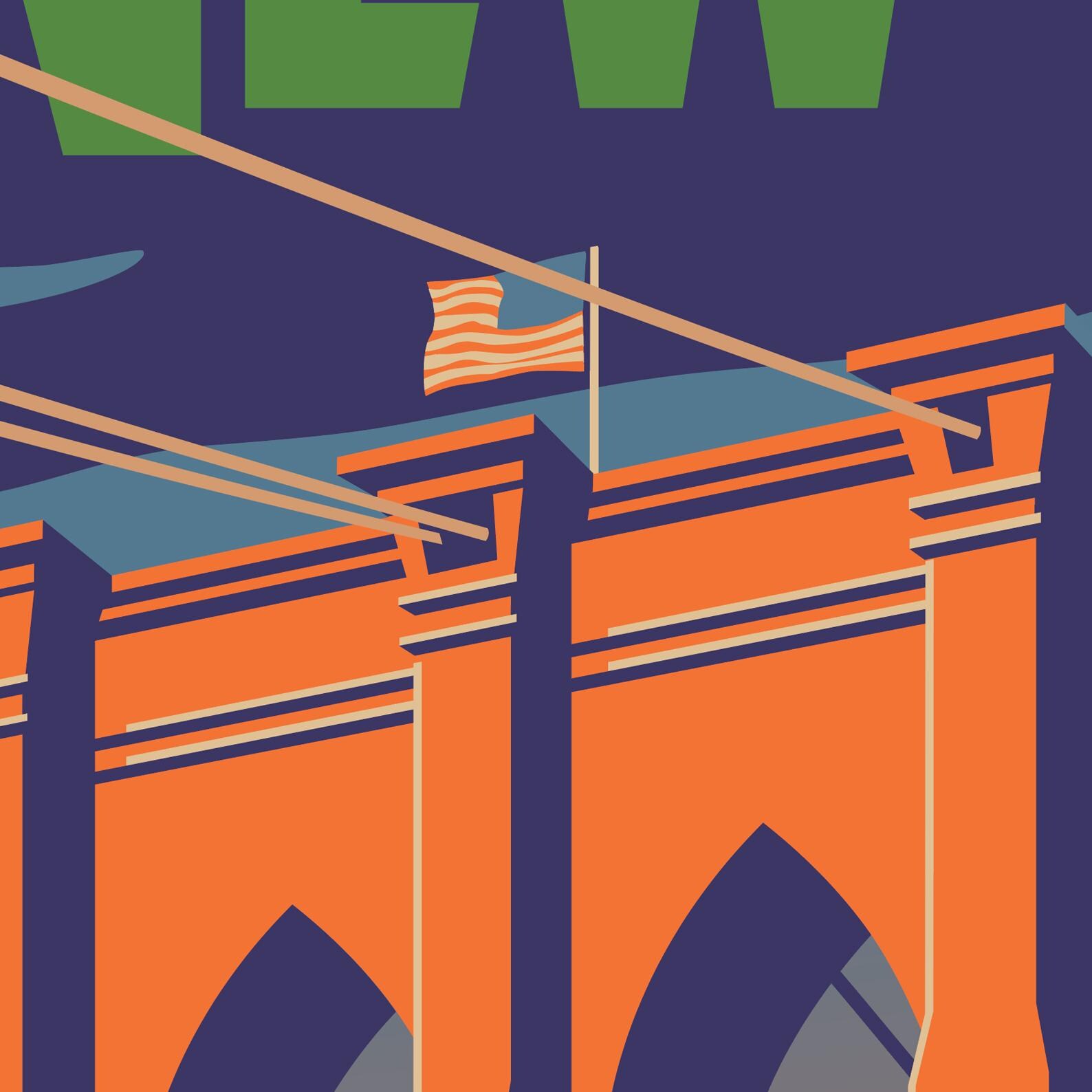 Vintage Brooklyn Travel Poster, New York City Skyline Art Print - Etsy