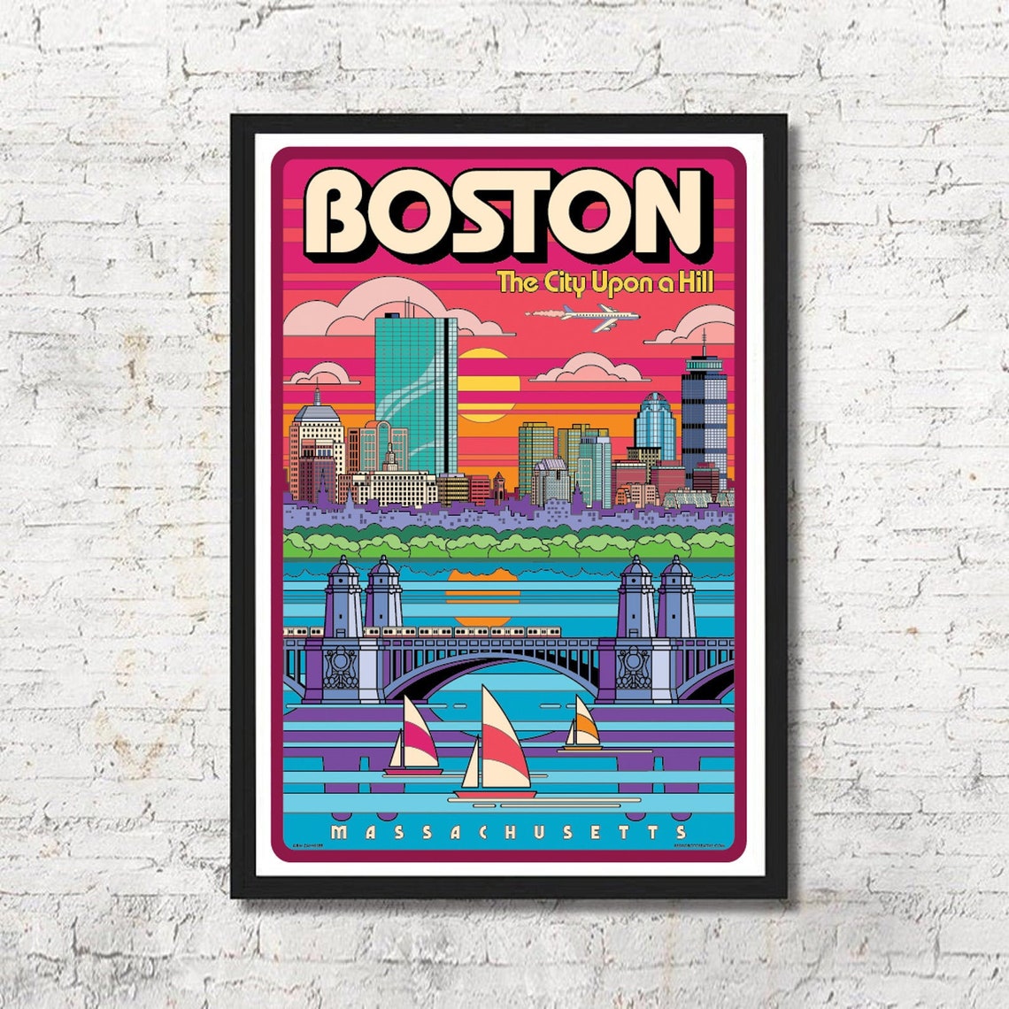 Boston Poster Boston Wall Art Boston Art Print Poster | Etsy