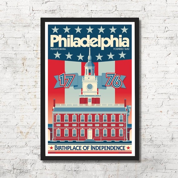Philadelphia Poster Wall Art Print Skyline Decor