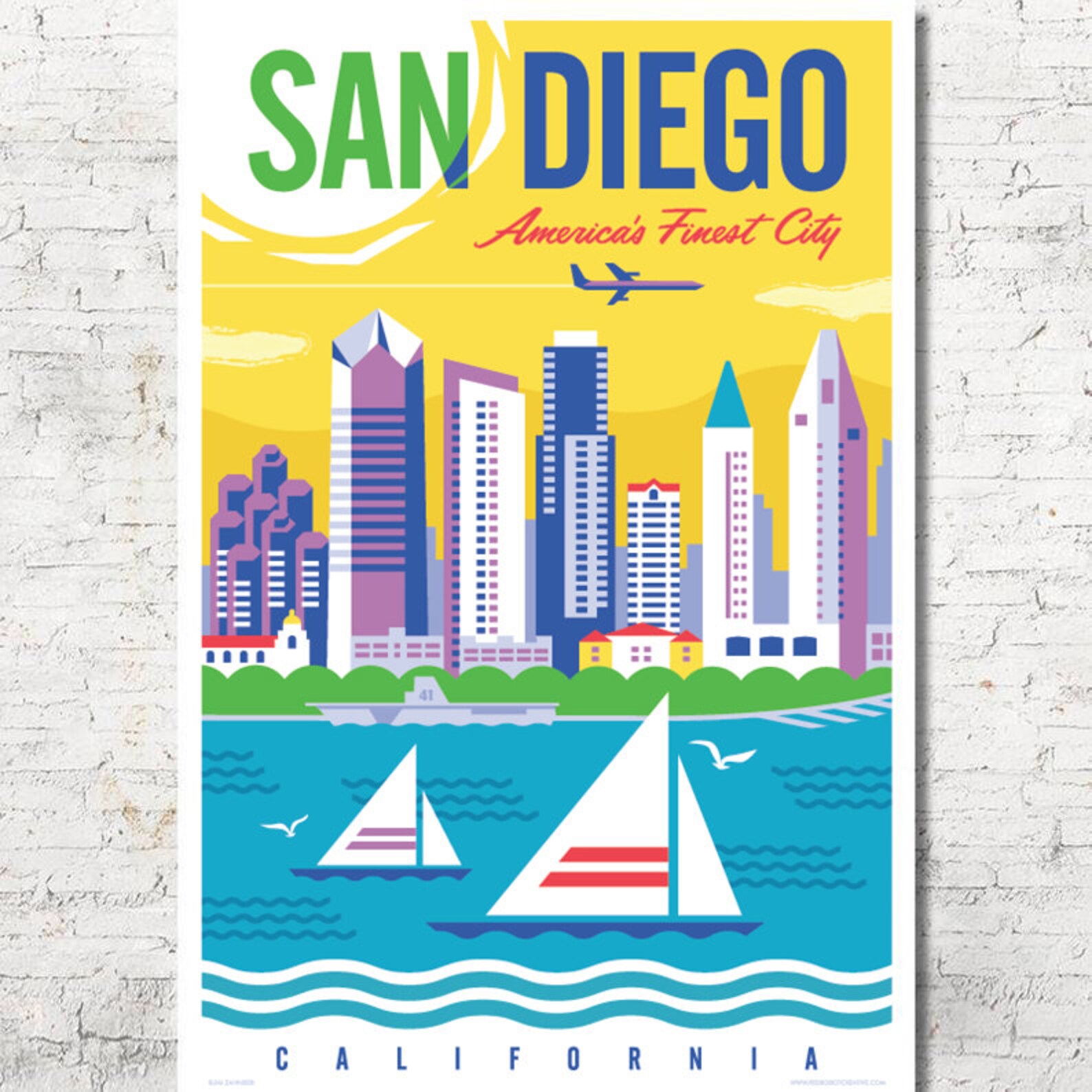 San Diego San Diego Poster San Diego Wall Art San Diego Art Etsy