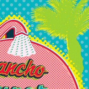 Elephant Car Wash, Rancho Mirage, Palm Springs Print, Palm Springs Poster, Palm Springs Wall Art, Wall decor, Gift, Home decor, neon, pop art, colorful, square, sign, car wash, rancho mirage, palm trees, car wash