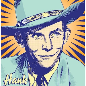 13 x 19 Hank Williams, Sr., Hank Williams poster, Hank Williams wall art, Hank Williams print, Hank Williams art, Wall, Gift, Home decor
