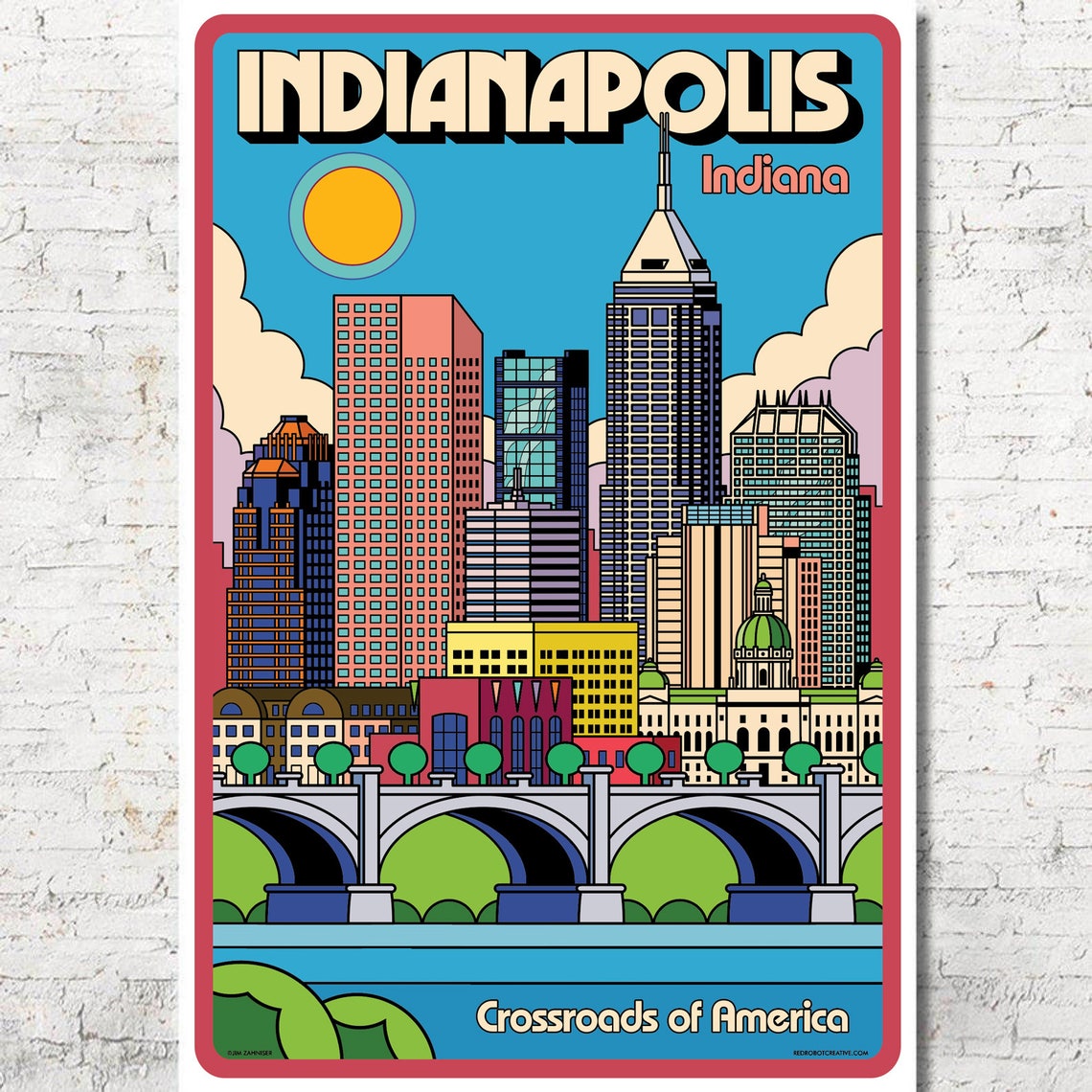Indianapolis Poster Indianapolis Wall Art Indianapolis Etsy