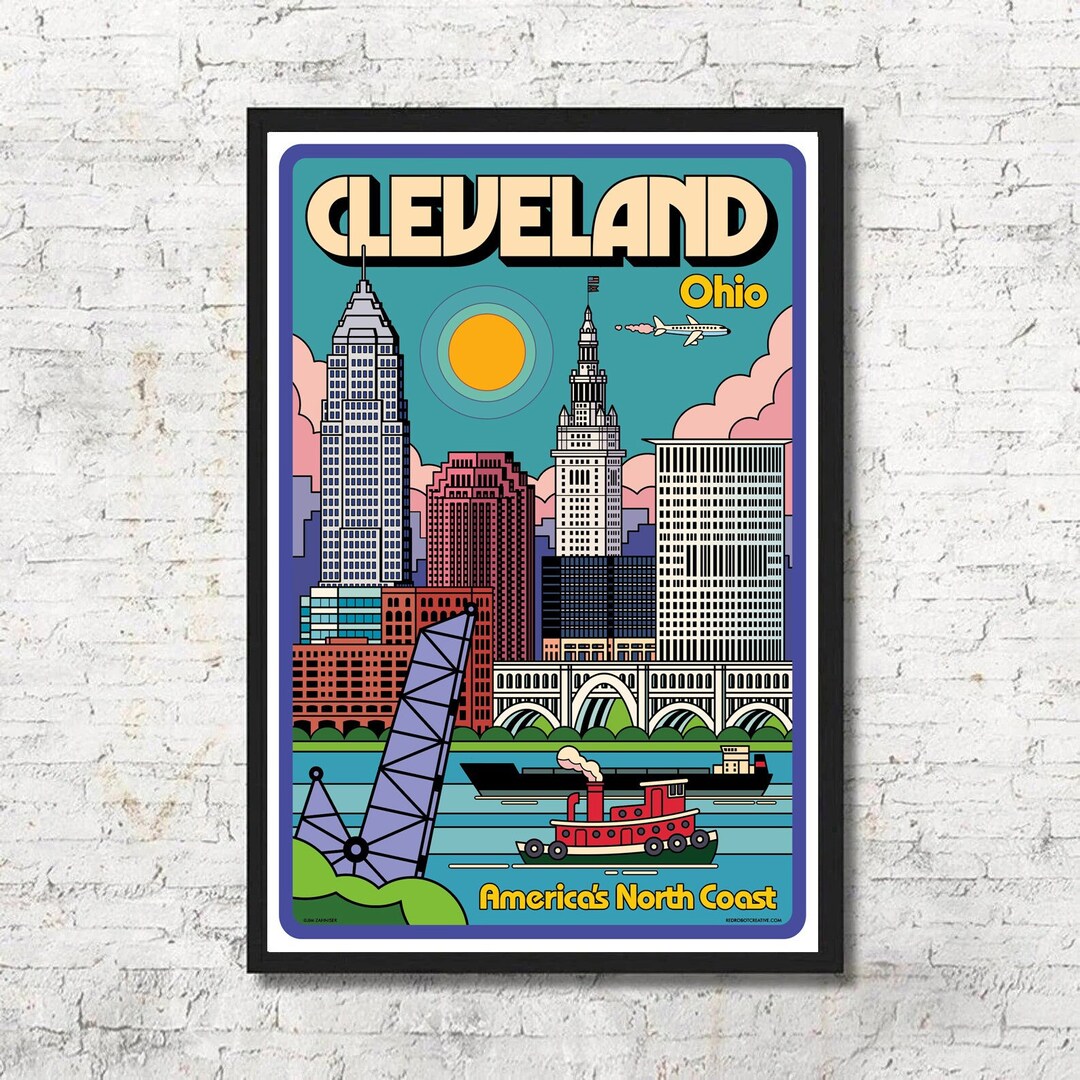 Cleveland Poster, Cleveland Wall Art, Cleveland Art Print, Cleveland