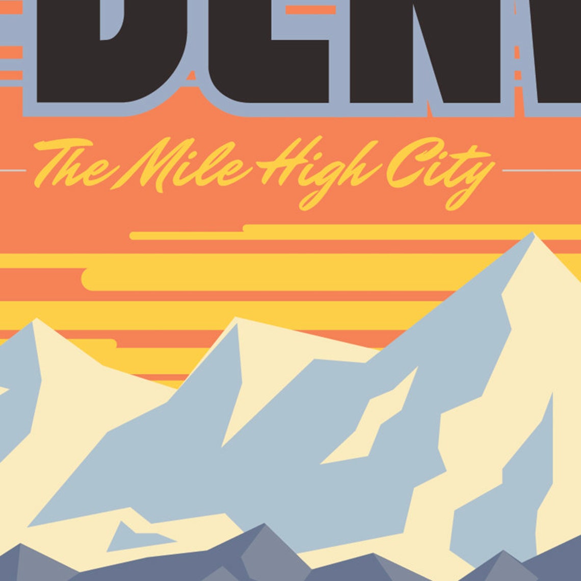 Denver Denver poster Denver wall art Denver art print Etsy