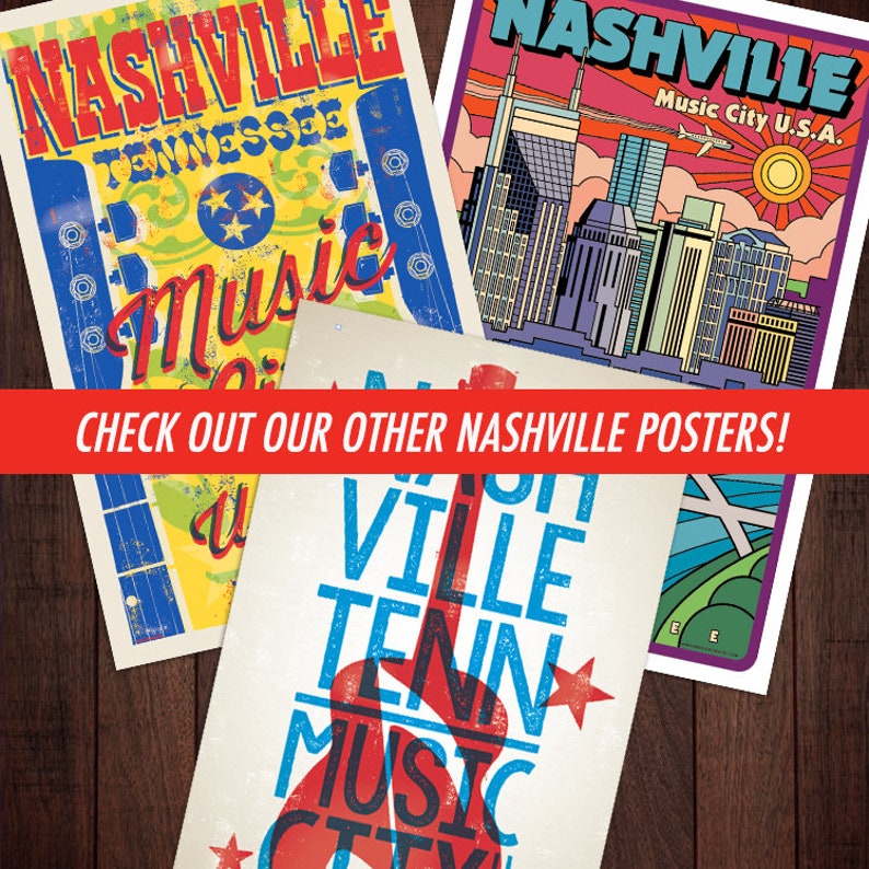 Nashville poster Nashville wall art Nashville print Etsy