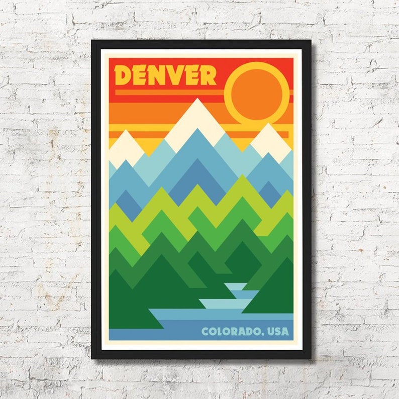 Denver Denver Poster Denver Wall Art Denver Art Print Etsy