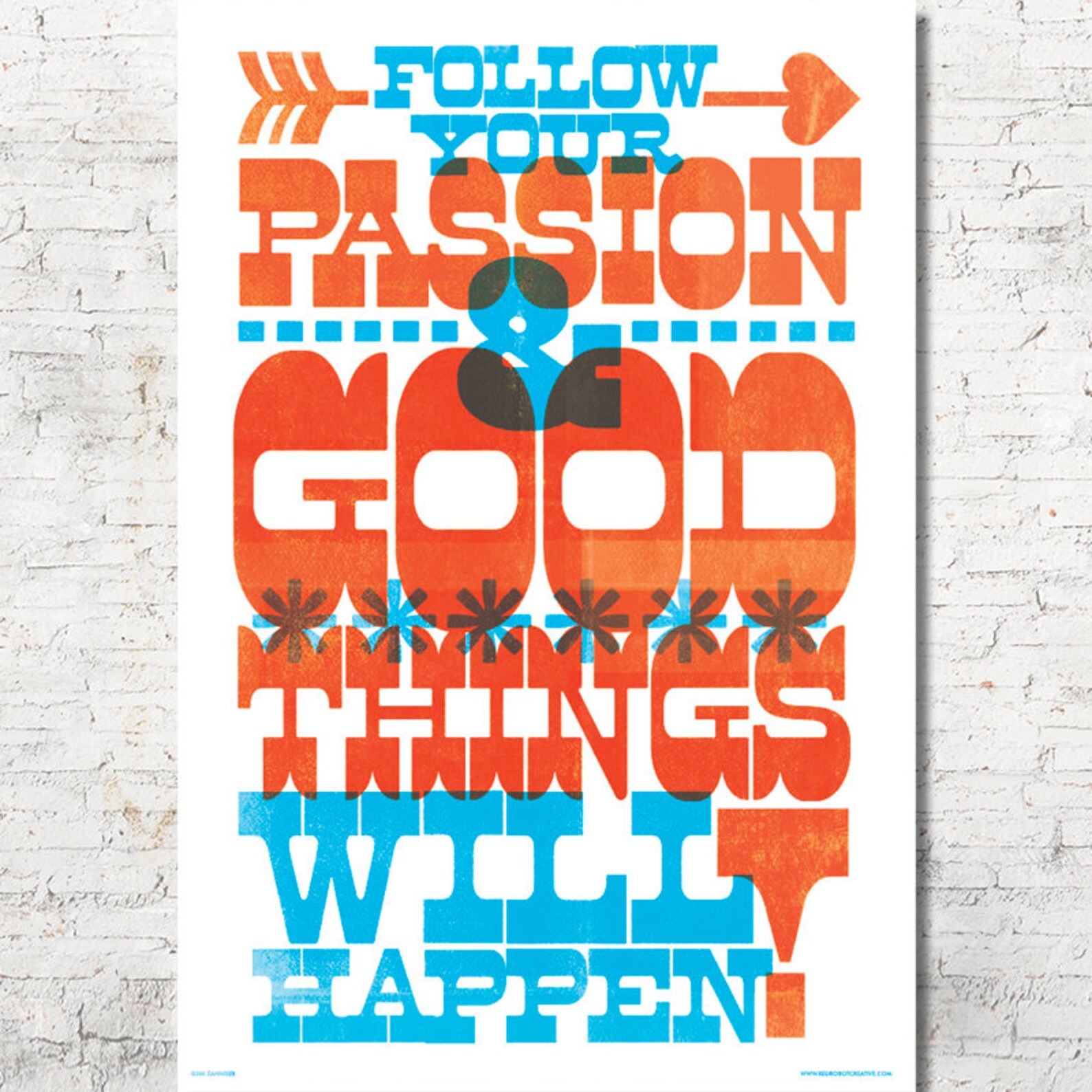 Follow Your Passion Inspirational Print Motivational Art - Etsy