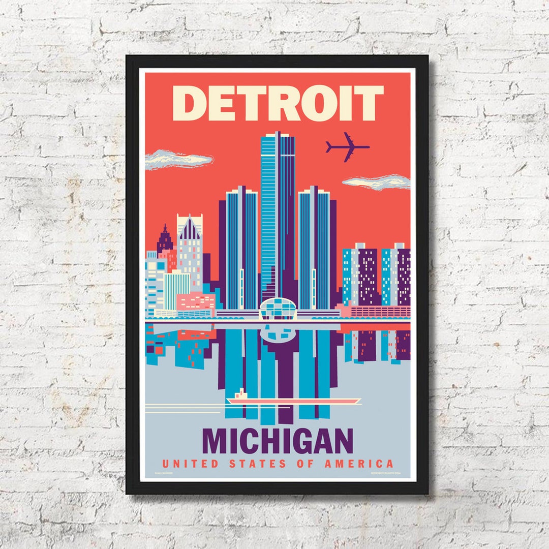 Detroit Poster, Detroit Wall Art, Detroit Print, Detroit Art Print