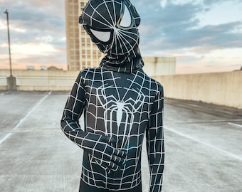 Superhjältedräkt för pojkar - Svart superhjältedräkt - Superhjältedräkt barn - Superhjältedräkt småbarn - Halloween cosplay-outfit