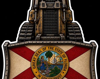 Florida Flag Dozer Sticker