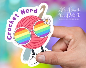 Crochet Sticker Crochet Nerd Sticker Yarn Lover Gift Idea for Crochet Yarn Ball Sticker