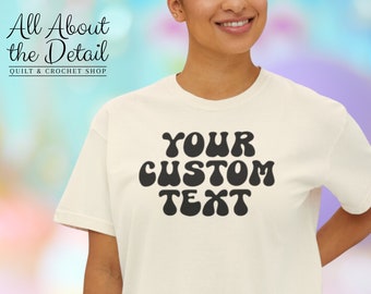 custom crop top custom tshirt custom oversize shirt design your own crop top oversized crop top boxy tee custom text shirt teen crop shirt