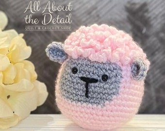 Plush Baby Lamb Stuffed Easter Lamb Crochet Toy Plushie Amigurumi Sheep Stuffed Animal Crochet Baby Pink Stuffed Animals Easter Basket Gift