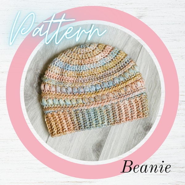 Beginner Friendly Beanie Crochet Pattern, Crochet Beanie, Womens Beanie, Easy Crochet Pattern, Top Down Beanie Pattern, Adult Size