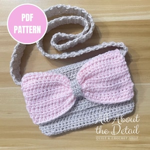 Crochet Bow Bag Crochet Pattern Bow Clutch Bag Crochet Pattern Crochet Bag for Girls Crochet Bow Bag PDF Pattern Beginner Crochet