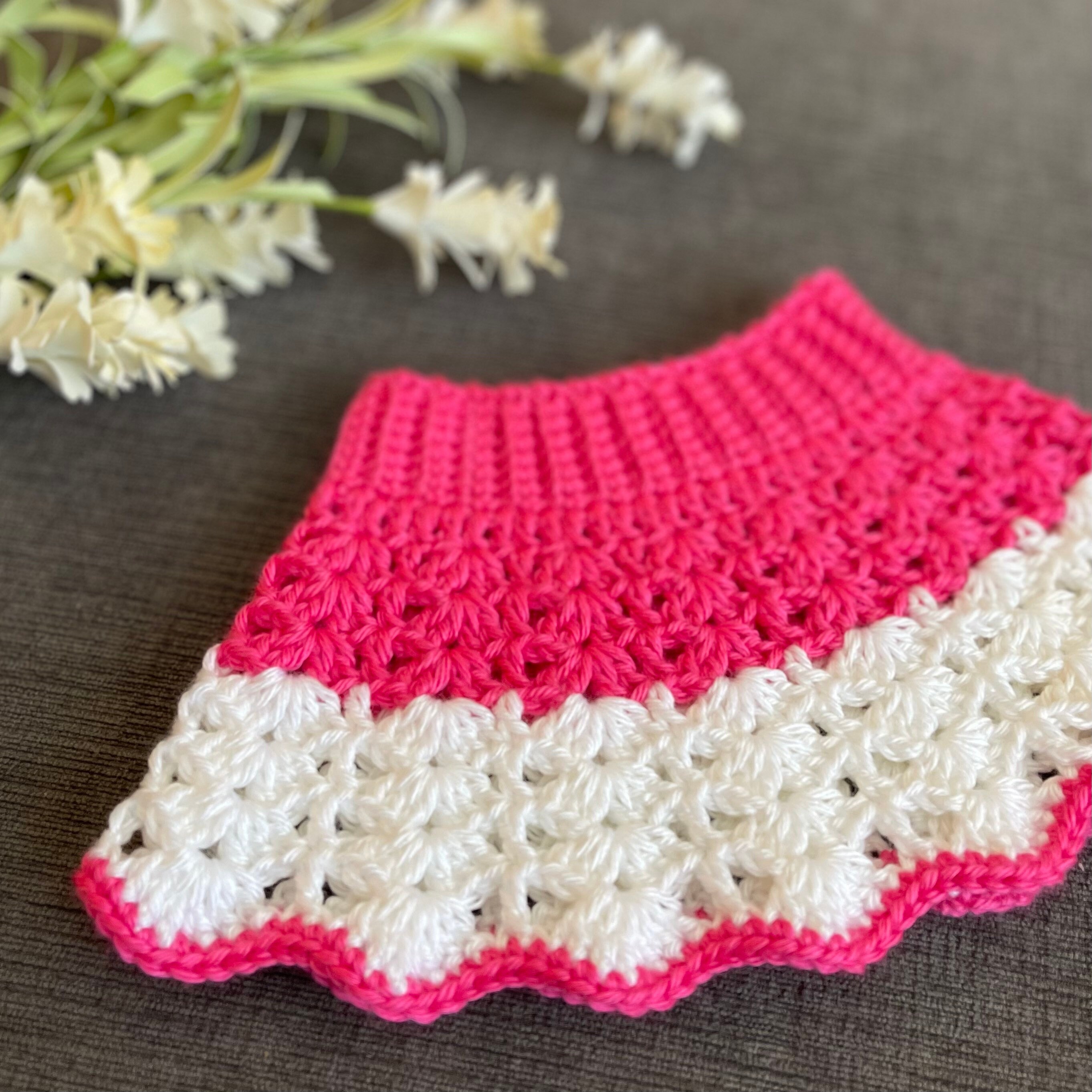Pink and White Crochet Baby Skirt, Newborn Baby Gift, Crochet Skirt for ...