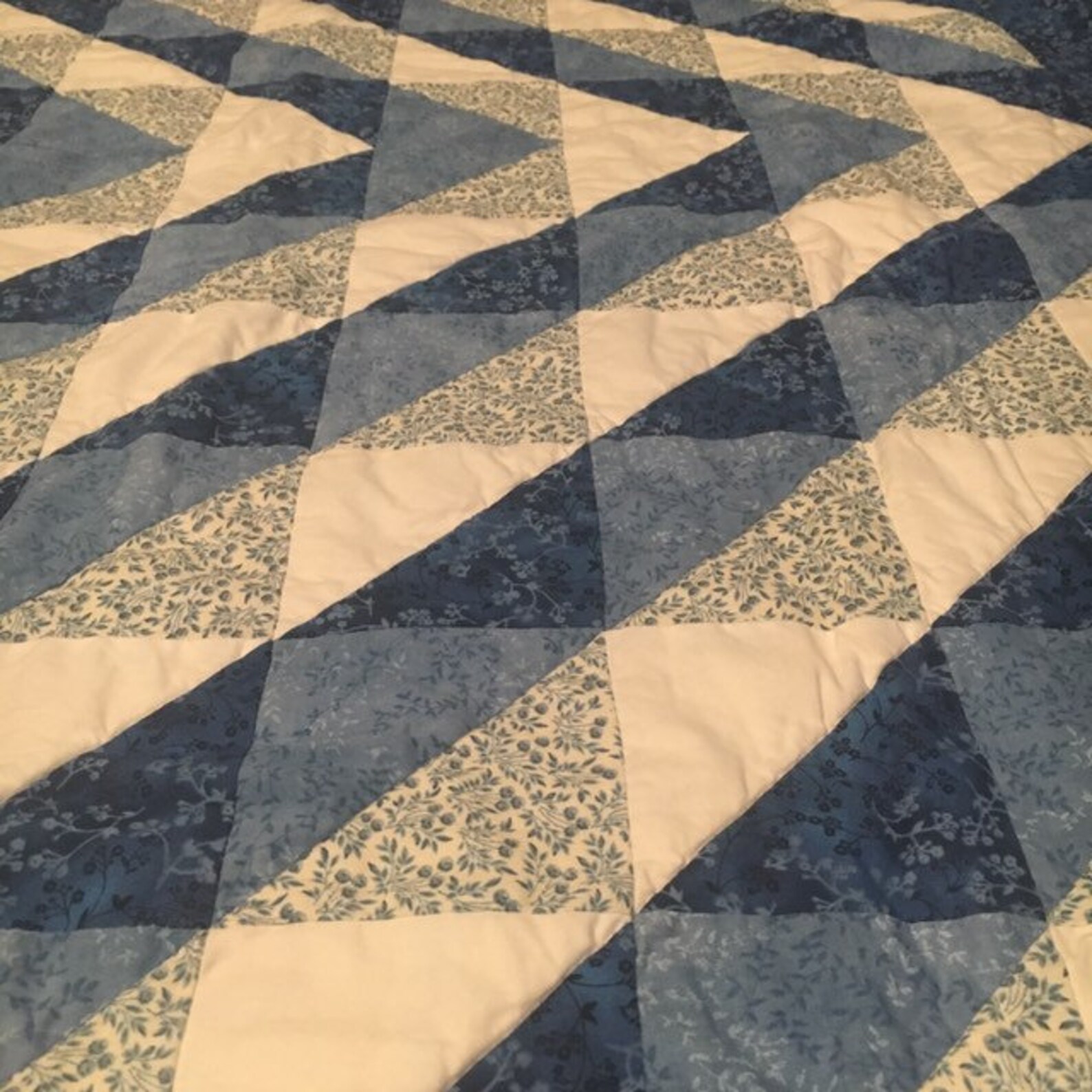 Blue Baby Quilt New Baby Gift Handmade Blanket Baby Quilt Etsy