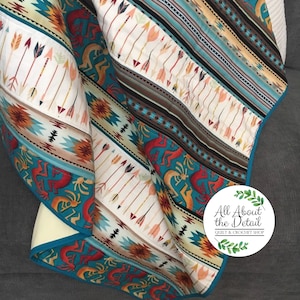 Southwest Nursery, Baby Quilt, Turquoise, Aztec Quilt, Southwestern Theme, Quilt, Baby Quilt, Handmade Southwest Baby Quilt