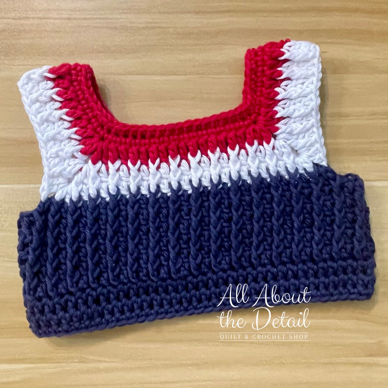 Patriotic Crochet Crop Top: Red White Blue 4th of July Tank